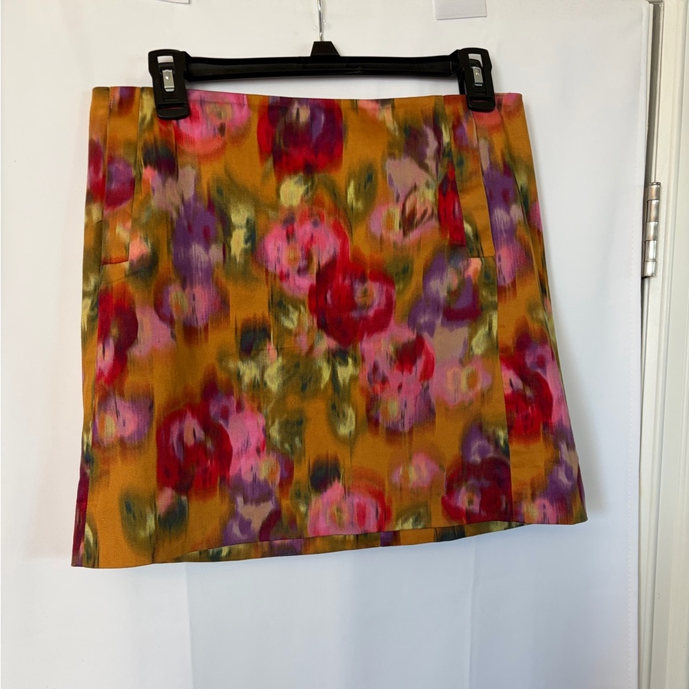 J. Crew stretch abstract floral print mini skirt Style #27112 size 4